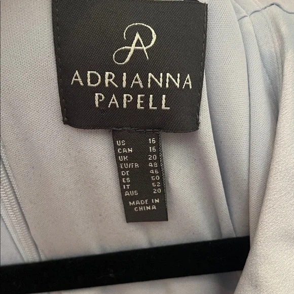 Adrianna Papell Pale Blue Ruffle Wrap Midi Dress NO BELT 16 - Picture 2 of 7